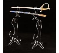 WANLIAN Soporte para katana, soporte de exhibición de espadas, soporte acrílico para katana, para escritorio, cuchillos de caballería, guerrero espartano, espada, cuchillo Tang (transparente)