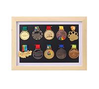 WANLIAN Vitrina de medallas, marco profundo, estante de medallas de madera maciza, exhibición de guerra/militar/deportes/deportes/maratón/marco de medallas