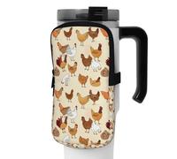 WANLON A Brood of Chickens - Bolsa de accesorios versátil para botella deportiva, ideal para caminar, senderismo, yoga, gimnasio, resistencia al agua y a prueba de golpes, Black, S, Soporte para