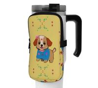WANLON Adorable bolsa de accesorios versátil de perro de dibujos animados, ideal para caminar, senderismo, yoga, gimnasio, resistente al agua y a prueba de golpes, Black, S, Soporte para tarjetas de