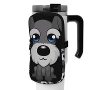 WANLON Adorable Schnauzer versátil bolsa de accesorios para botellas deportivas, ideal para caminar, senderismo, yoga, gimnasio, resistencia al agua y a prueba de golpes, Black, S, Soporte para