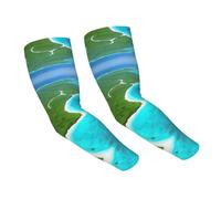 WANLON An island in the ocean - Mangas refrescantes unisex - Mangas elásticas de seda de hielo con protección solar, ideales para correr al aire libre, ciclismo