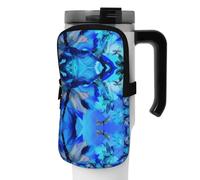 WANLON Art Blue Dragonfly - Bolsa de accesorios versátil para botella deportiva, ideal para caminar, senderismo, yoga, gimnasio, resistente al agua y a prueba de golpes, Black, M, Soporte para