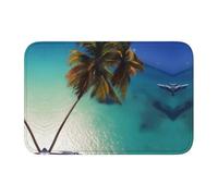 WANLON Beach Coconut Sunshine - Tapete con dobladillo de 40 x 60 pulgadas, versátil para uso en exteriores e interiores, perfecto para cocina, dormitorio, sala de estar