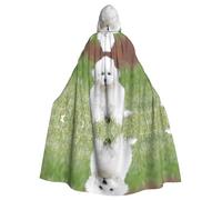 WANLON Bichon Frise - Capa con capucha para adultos, perfecta para cosplay, Navidad, bailes de máscaras, Halloween, carnaval, fiesta