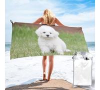 WANLON Bichon Frise - Juego de toallas de baño de microfibra de algodón suave y altamente absorbente para baño, playa y fitness