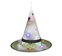 WANLON Bichon Frise - Sombrero de bruja para perro, accesorio de Halloween, vestido de fiesta de disfraces, ideal para carnaval, adultos, Navidad