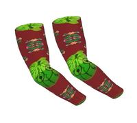 WANLON Big Eye Watermelon - Mangas refrescantes unisex - Mangas elásticas de seda de hielo con protección solar, ideal para correr al aire libre, ciclismo