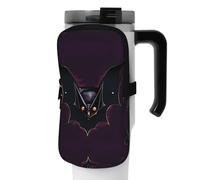 WANLON Black Ghost Bat - Bolsa de accesorios versátil para botella deportiva, ideal para caminar, senderismo, yoga, gimnasio, resistencia al agua y a prueba de golpes, Black, M, Soporte para tarjetas