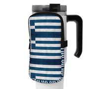 WANLON Bolsa de accesorios versátil con bandera griega, ideal para caminar, senderismo, yoga, gimnasio, resistencia al agua y a prueba de golpes, Black, M, Soporte para tarjetas de visita