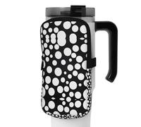 WANLON Bolsa de accesorios versátil con lunares blancos y negros, ideal para caminar, senderismo, yoga, gimnasio, resistente al agua y a prueba de golpes, Black, S, Soporte para tarjetas de visita