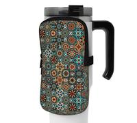 WANLON Bolsa de accesorios versátil con patrón floral para botellas, ideal para caminar, senderismo, yoga, gimnasio, resistencia al agua y a prueba de golpes, Black, M, Soporte para tarjetas de visita