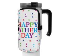 WANLON Bolsa de accesorios versátil para botella deportiva con diseño de estrellas y feliz día del padre, ideal para caminar, senderismo, yoga, gimnasio, resistente al agua y a prueba de golpes, Black