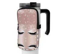 WANLON Bolsa de accesorios versátil para botella deportiva con pestañas de oro rosa, ideal para caminar, senderismo, yoga, gimnasio, resistente al agua y a prueba de golpes, Black, S, Soporte para