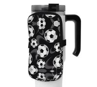 WANLON Bolsa de accesorios versátil para botella deportiva de fútbol, color negro, ideal para caminar, senderismo, yoga, gimnasio, resistente al agua y a prueba de golpes, Black, M, Soporte para