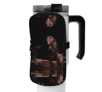WANLON Bolsa de accesorios versátil para botella deportiva de Labrador Retriever marrón, ideal para caminar, senderismo, yoga, gimnasio, resistencia al agua y a prueba de golpes, Black, M, Soporte