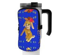 WANLON Bolsa de accesorios versátil para botella deportiva de perro de dibujos animados, ideal para caminar, senderismo, yoga, gimnasio, resistente al agua y a prueba de golpes, Black, M, Soporte para