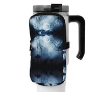 WANLON Bolsa de accesorios versátil para botella deportiva gótica Happy Halloween, ideal para caminar, senderismo, yoga, gimnasio, resistente al agua y a prueba de golpes, Black, S, Soporte para