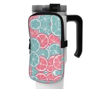 WANLON Bolsa de accesorios versátil para botellas deportivas con rodajas de cítricos, color rosa y azul, ideal para caminar, senderismo, yoga, gimnasio, resistente al agua y a prueba de golpes, Black
