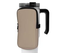 WANLON Bolsa de accesorios versátil para botellas deportivas de color marrón claro, ideal para caminar, senderismo, yoga, gimnasio, resistente al agua y a prueba de golpes, Black, S, Soporte para