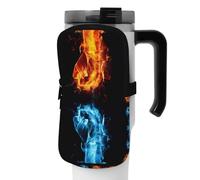 WANLON Bolsa de accesorios versátil para botellas deportivas de hielo y fuego, ideal para caminar, senderismo, yoga, gimnasio, resistencia al agua y a prueba de golpes, Black, M, Soporte para tarjetas