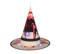 WANLON Bonito sombrero de bruja de araña roja, accesorio de Halloween, vestido de fiesta de disfraces, ideal para carnaval, adultos, Navidad