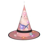 WANLON Bonito sombrero de bruja de cerdo rosa, accesorio de Halloween, vestido de fiesta de disfraces, ideal para carnaval, adultos, Navidad