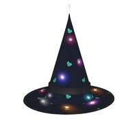 WANLON Bonito sombrero de bruja de fondo azul, accesorio de Halloween, vestido de fiesta de disfraces, ideal para carnaval, adultos, Navidad