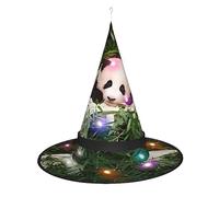 WANLON Bonito sombrero de bruja de panda para Halloween, vestido de fiesta de disfraces, ideal para carnaval, adultos, Navidad