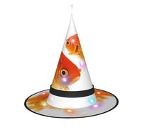 WANLON Bonito sombrero de bruja de pez, accesorio de Halloween, vestido de fiesta de disfraces, ideal para carnaval, adultos, Navidad