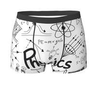 WANLON Calzoncillos tipo bóxer para hombre, con estampado de física, transpirable, elástico, con diseño convexo cóncavo, bragueta refrescante, Negro, M