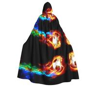 WANLON Capa con capucha de fútbol Fire Dragon Roll para adultos, perfecta para cosplay, Navidad, bailes de máscaras, Halloween, carnaval de Pascua, fiesta