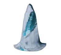 WANLON Capa con capucha Ocean Green Wave Surf - Perfecta para juegos de rol y cosplay - Ideal para Navidad, Halloween, Pascua, fiesta de carnaval
