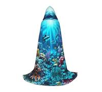 WANLON Capa con capucha Submarine Coral Rays, perfecta para juegos de rol, cosplay, ideal para Navidad, Halloween, Pascua, fiesta de carnaval