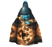 WANLON Capa con capucha View under the moon - Disfraz de adulto para hombre y mujer - Perfecto para cosplay, Navidad, Halloween, Pascua, carnaval