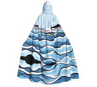 WANLON Capa con capucha Waves lapping at the rocks - Disfraz de adulto para hombre y mujer, perfecto para cosplay, Navidad, Halloween, Pascua, carnaval