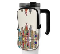 WANLON Cartoon Austin Texas - Bolsa de accesorios versátil para botellas deportivas, ideal para caminar, senderismo, yoga, gimnasio, resistencia al agua y a prueba de golpes, Black, S, Soporte para