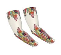 WANLON Cartoon Austin Texas - Mangas refrescantes unisex - Mangas elásticas de seda de hielo con protección solar, ideal para correr al aire libre, ciclismo