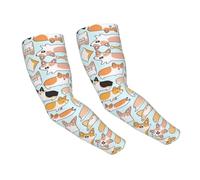 WANLON Corgi Pattern - Mangas de enfriamiento unisex - Mangas elásticas de seda de hielo con protección solar, ideal para correr al aire libre, ciclismo