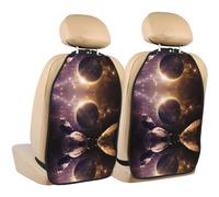 WANLON Cosmic Shining Planet - Alfombrilla de almacenamiento antipatadas para asientos de coche, 2 protectores de respaldo de asiento, cobertura contra huellas y arañazos
