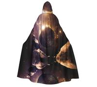 WANLON Cosmic Shining Planet - Capa con capucha - Disfraz de adulto para hombre y mujer - Perfecto para cosplay, Navidad, Halloween, Pascua, carnaval