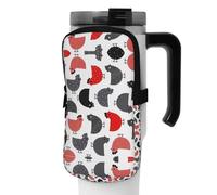 WANLON Creative Cartoon Chicken - Bolsa de accesorios versátil para botellas, ideal para caminar, senderismo, yoga, gimnasio, resistencia al agua y a prueba de golpes, Black, S, Soporte para tarjetas
