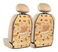 WANLON Delicious Sweet Ramen - Alfombrilla de almacenamiento antipatadas para asientos de coche, 2 protectores de respaldo de asiento, cobertura contra huellas y arañazos