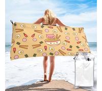 WANLON Delicious Sweet Ramen - Juego de toallas de baño de microfibra de algodón suave y altamente absorbente para baño, playa y fitness