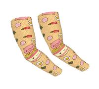WANLON Delicious Sweet Ramen - Mangas refrescantes unisex - Mangas elásticas de seda de hielo con protección solar, ideal para correr al aire libre, ciclismo