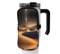 WANLON Desert Stars - Bolsa de accesorios versátil para botellas deportivas, ideal para caminar, senderismo, yoga, gimnasio, resistencia al agua y a prueba de golpes, Black, M, Soporte para tarjetas