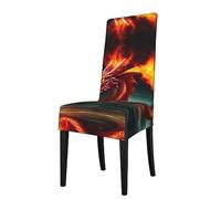 WANLON Dragon King in Fire - Fundas elásticas para sillas de comedor, decoración de banquetes de mesa de hotel, cómodas y resistentes a las arrugas