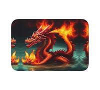 WANLON Dragon King in Fire - Tapete de 40 x 60 pulgadas, versátil para uso en exteriores e interiores, perfecto para cocina, dormitorio, sala de estar