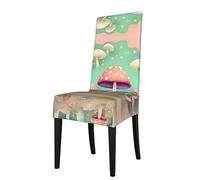 WANLON Dream Mushroom - Fundas elásticas para sillas de comedor, decoración de banquetes de mesa de hotel, cómodas y resistentes a las arrugas