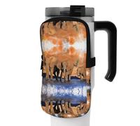 WANLON Elephants Art - Bolsa de accesorios versátil para botella deportiva, ideal para caminar, senderismo, yoga, gimnasio, resistente al agua y a prueba de golpes, Black, M, Soporte para tarjetas de